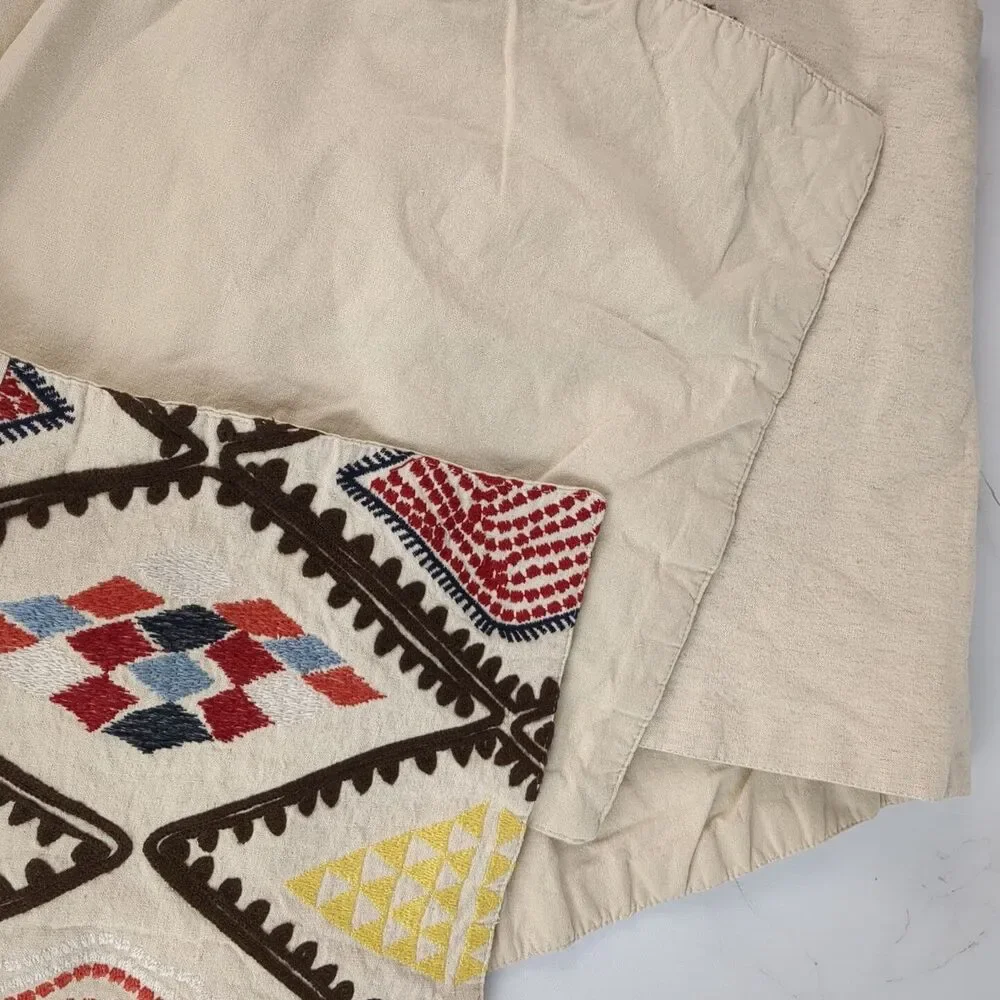 Embroidered Table Runner Target Threshold Cream Brown Red Multi Bohemian Ethnic